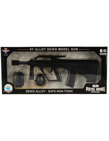 Pistol cu bile moi, 25cm, metal, accesorii incluse, negru, 6+ ani, MegaCreative, 483262