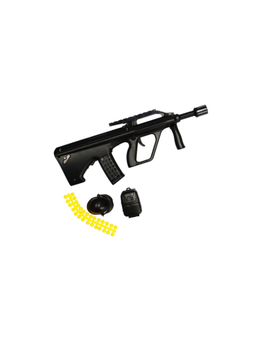 Pistol cu bile moi, 25cm, metal, accesorii incluse, negru, 6+ ani, MegaCreative, 483262