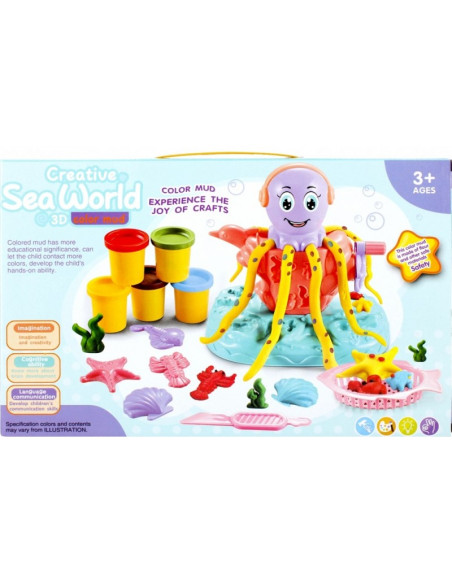 Set creativ caracatita Mega Creative 471066, + plastilina, +3 ani