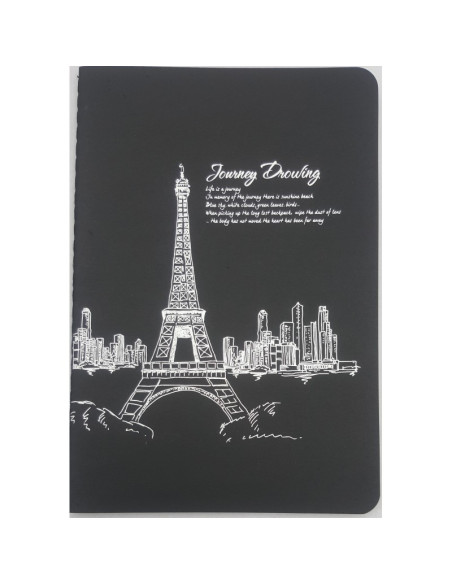 Jurnal A4 CNX FX16K-676, 76 pagini, coperta carton neagra, hartie neagra