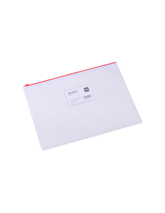 Mapa plastic Deli 5526, cu fermoar zip, A4, 170 microni, transparent, suport card 2