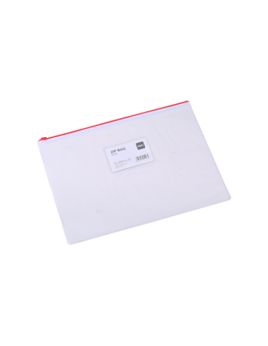 Mapa plastic Deli 5526, cu fermoar zip, A4, 170 microni, transparent, suport card