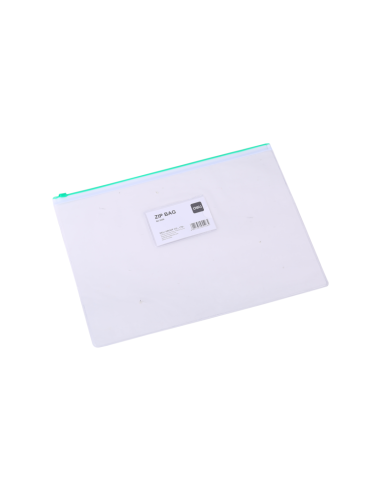Mapa plastic Deli 5526, cu fermoar zip, A4, 170 microni, transparent, suport card