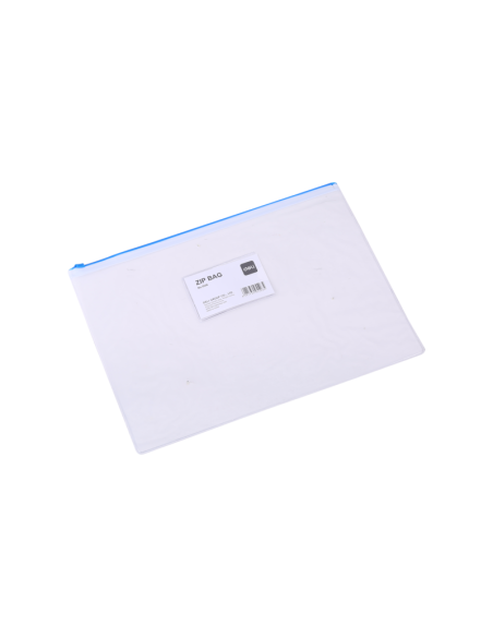 Mapa plastic Deli 5526, cu fermoar zip, A4, 170 microni, transparent, suport card