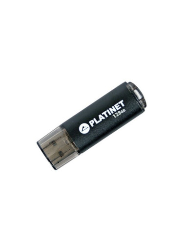 Stick memorie 128GB Platinet PMFE128 41590, USB 2.0, carcasa aluminiu, negru