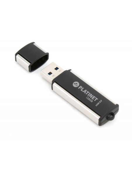 Stick memorie 128GB Platinet PMFU3128X 42287, USB 3.0, 75MB/s, carcasa aluminiu, negru
