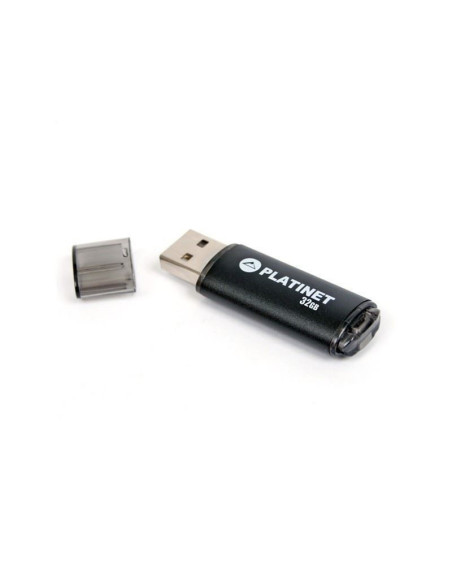 Stick memorie 32GB Platinet PMFE32 40621, USB 2.0, carcasa aluminiu, negru