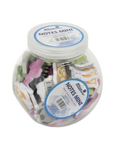 Notes adeziv Office Cover SN4523, 50 coli, 45x45mm, diverse culori, 5 forme, 75 buc/borcan
