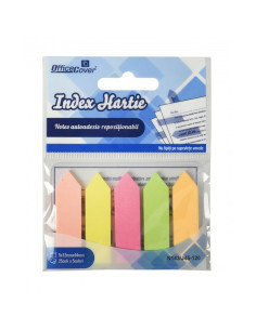Notes adeziv index Office Cover JP45-120, 125 coli, 12x44mm, hartie, 5 culori neon, varf sageata