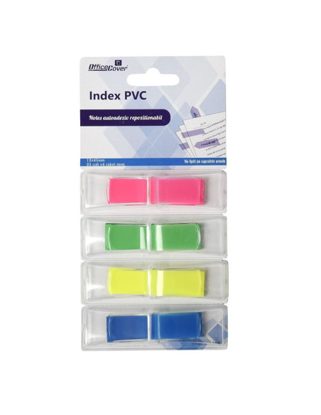 Notes adeziv index Office Cover SN5412, 100 coli, 12x45mm, PVC, 4 culori neon, PopUp