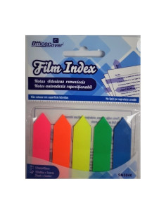 Notes adeziv index Office Cover SN5040, 125 coli, 12x44mm, PVC, 5 culori neon, varf sageata