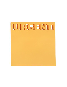 Notes adeziv stantat Office Cover H1-URGENT, 50 coli, 75x75mm, portocaliu neon, blister 2