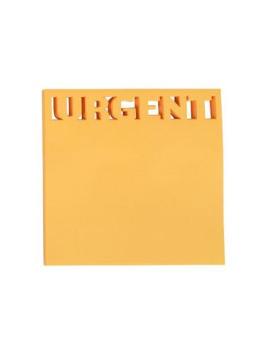 Notes adeziv stantat Office Cover H1-URGENT, 50 coli, 75x75mm, portocaliu neon, blister