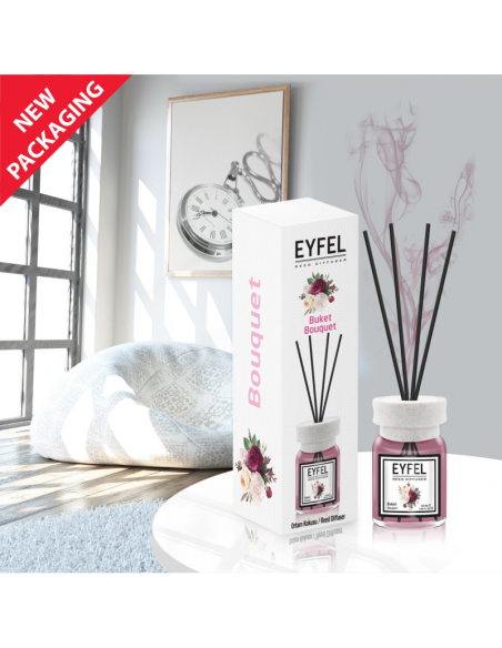 Odorizant camera cu betisoare Eyfel, buchet, 120ml