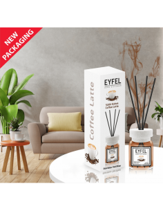Odorizant camera cu betisoare Eyfel, cafea cu lapte, 120ml