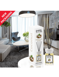 Odorizant camera cu betisoare Eyfel, cocos, 120ml