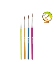 Pensula Keyroad Artist Brushes KR972032, varf rotund, nr. 0,2,4,8, blister 4 buc