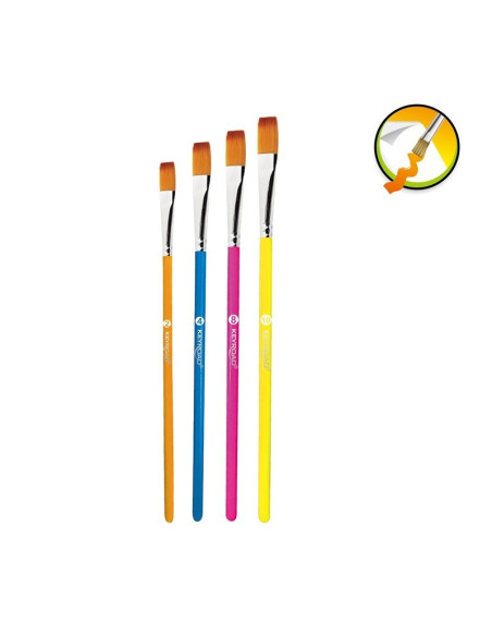 Pensula Keyroad Artist Brushes KR972033, varf lat, nr. 2,4,8,10, blister 4 buc