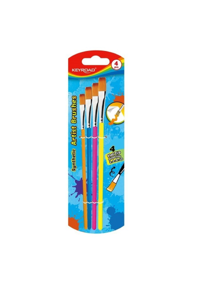 Pensula Keyroad Artist Brushes KR972033, varf lat, nr. 2,4,8,10, blister 4 buc