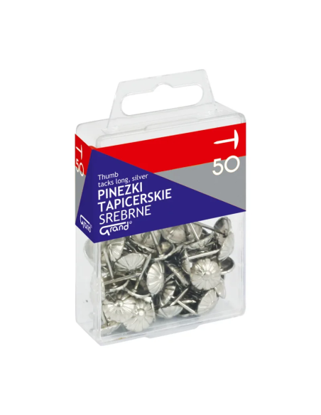 Piuneze (pioneze) tapiterie Grand 110-1483, 15mm, argintii, blister 50 buc