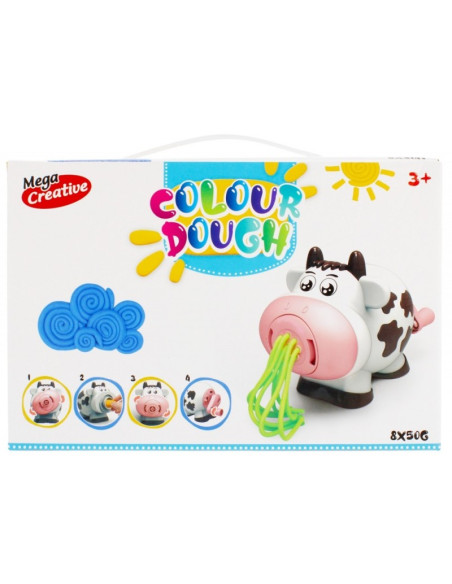 Plastilina Mega Creative Colour Dough 471257, 8x50g, cu accesorii, vacuta, +3 ani, set 8 culori