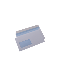 Plic cu fereastra DL GPV 122353, alb, 80g/mp, 110x220mm, siliconic, cu fereastra stanga, cutie 1000 buc