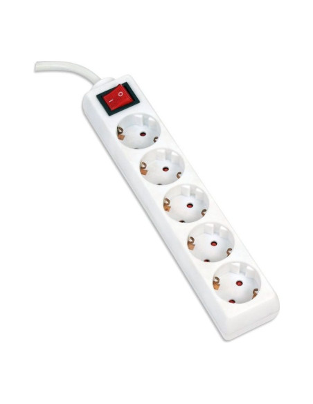 Prelungitor 5 prize Fiesta, 3m, PVC, alb, cu intrerupator, 250V / 10A, Type F, FL5G3W, 43698