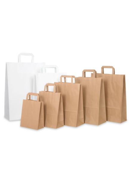 Punga hartie Colorarte 50942, 32x27x16cm, 90g/mp, alba, manere din banda hartie, pentru catering