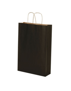 Punga cadou Colorarte 15785 / 00522, A4, 22x31x10cm, 90g/mp, neagra, manere din hartie rasucita