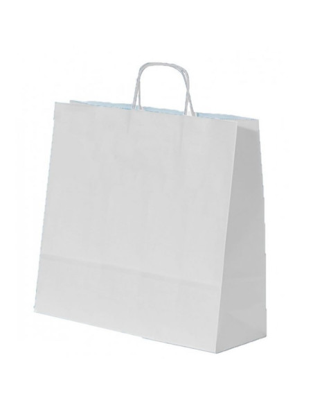 Punga cadou Colorarte 93924, 45x48x17cm, 100g/mp, alba, manere din hartie rasucita
