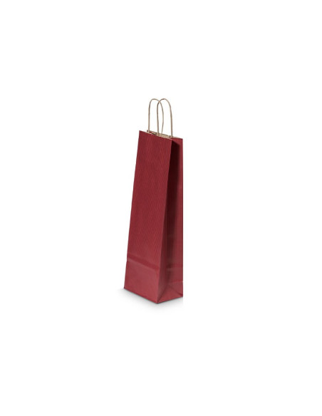 Punga cadou Colorarte 5521, 14x8x39cm, 110g/mp, rosu inchis, manere din hartie rasucita, pentru sticle