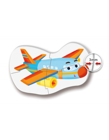 Puzzle carton 2-5 piese Clementoni Supercolor My first - vehicule, set 4x, 20811, 2+ ani