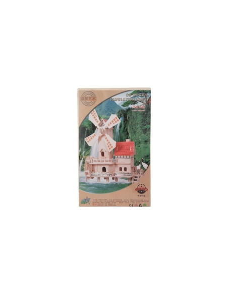 Puzzle lemn 3D - Moara de vant cu moara de apa, 3 foi, Colorarte