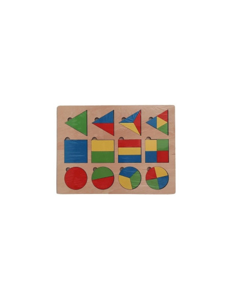 Puzzle lemn educativ - Figuri geometrice colorate, 30 piese, 3+ ani, Colorarte