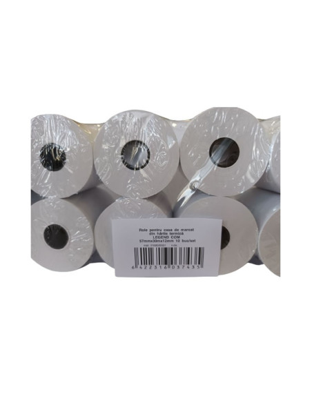 Hartie termica pentru casa de marcat si POS, 57mm x 30m, alb, 1 exemplar, set 10 role