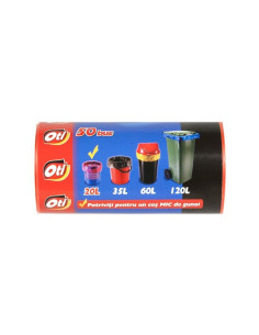 Saci menajeri OTI Solid, 20l, 44x50cm, rosu, 20200, rola 50 buc 2