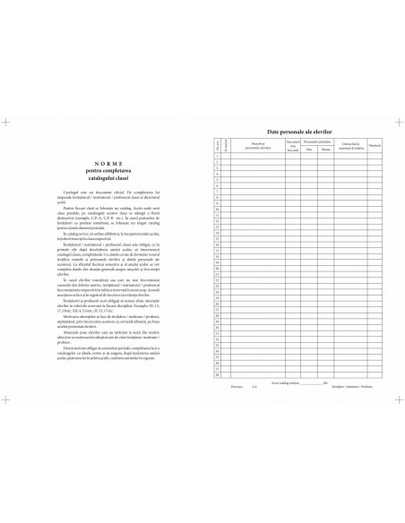 Catalog pentru clasa pregatitoare,(clasa 0), 39 elevi - coperta arhiva
