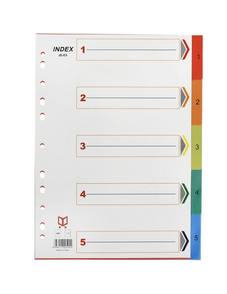Separator plastic CNX, A4, set 5 culori