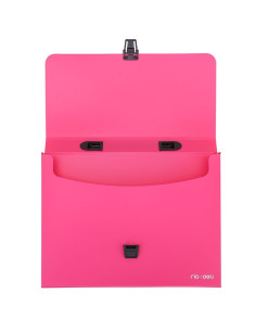 Servieta plastic Deli B500 02, cu maner, A4, 4cm, culori neon 2