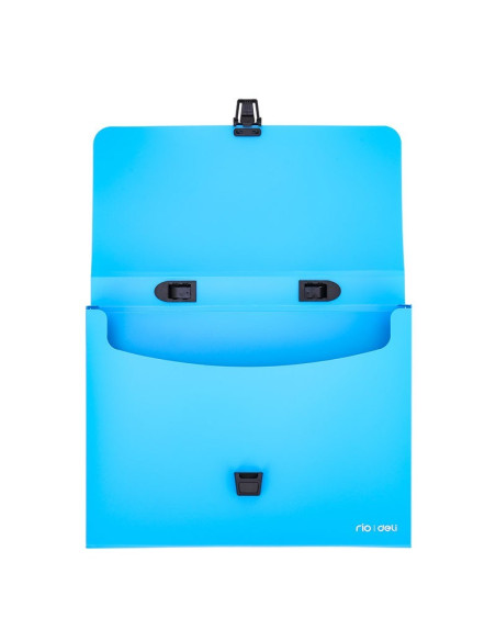 Servieta plastic Deli B500 02, cu maner, A4, 4cm, culori neon