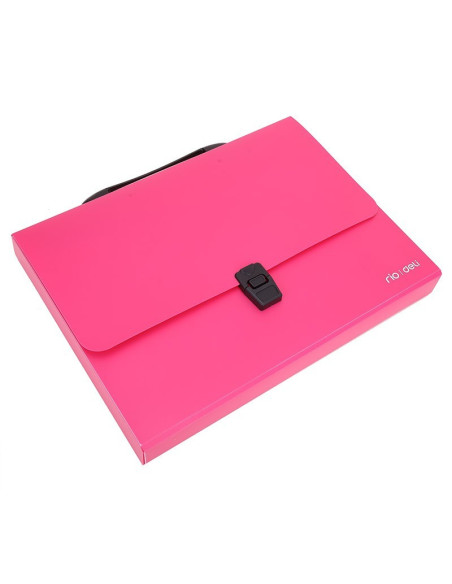 Servieta plastic Deli B500 02, cu maner, A4, 4cm, culori neon