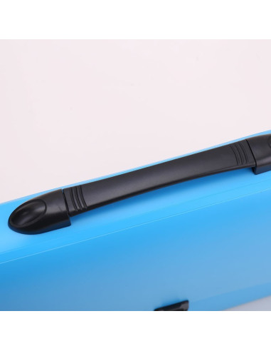 Servieta plastic Deli B500 02, cu maner, A4, 4cm, culori neon