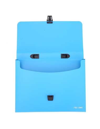Servieta plastic Deli B500 02, cu maner, A4, 4cm, culori neon