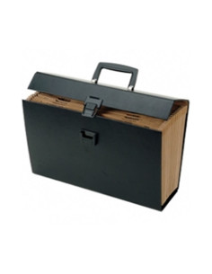 Servieta plastic Eagle 300030.8, cu maner, 355x130x250mm, negru, cu burduf, 12 separatoare cu index