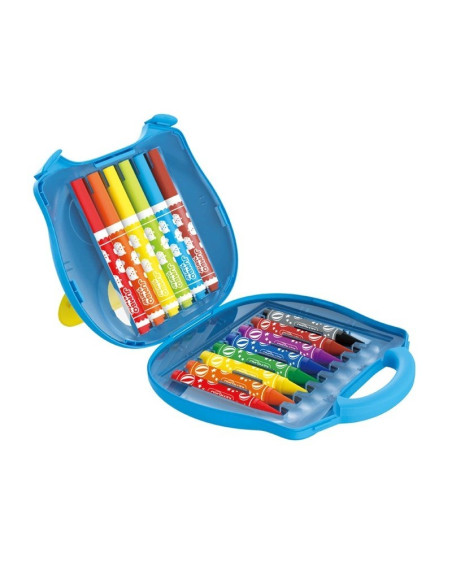 Gentuta coloriaj Keyroad Color-Kit KR971745, 6 carioci jumbo, 8 creioane cerate jumbo, 1 poster