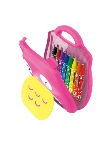 Gentuta coloriaj Keyroad Color-Kit KR971745, 6 carioci jumbo, 8 creioane cerate jumbo, 1 poster