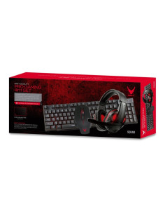 Set gaming - tastatura + mouse + casti + mousepad Omega Varr Gaming VG4IN1SET03, USB, iluminare, microfon, negru