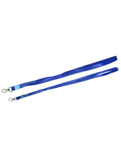 Snur textil pentru ecuson CNX, 1cm, albastru, prindere tip carabina mica