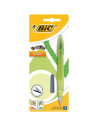 Stilou Bic EasyClic, varf M, alimentare rezerve, grip cauciucat, blister (+1 rezerva), diverse culori