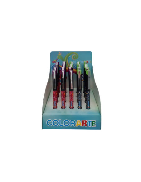 Stilou Colorarte 1034B, alimentare rezerve, corp plastic diverse culori, model fete